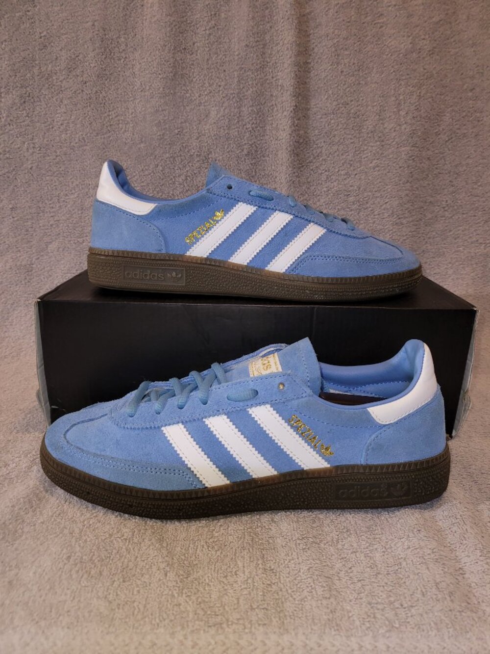 Adidas Handball Spezial Sneakers Light Blue White Gum JI2902 Big Kid's Size 6